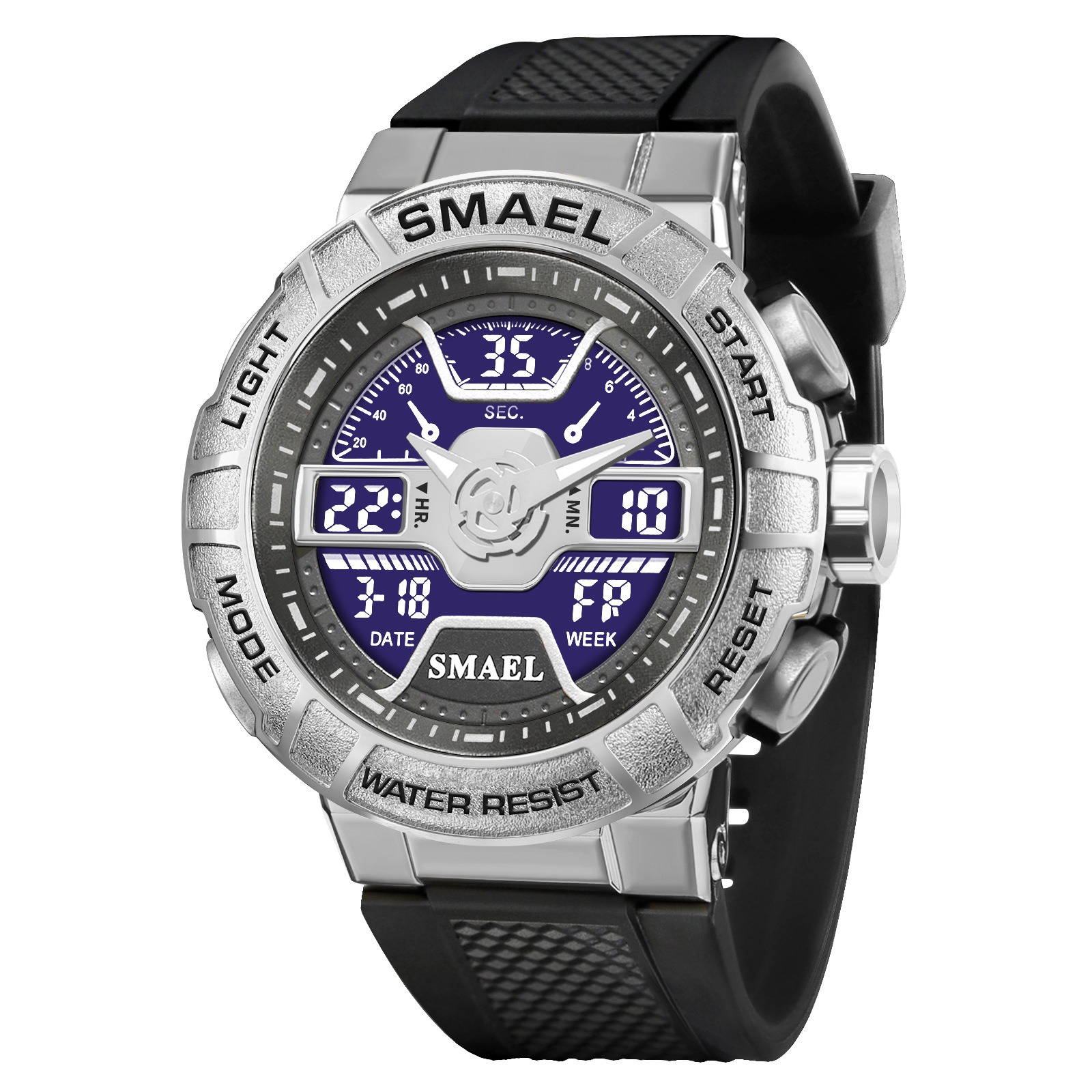 SMAEL Smair 8067 reloj electrónico de los deportes de los hombres redondo reloj de moda luminoso doble multifuncional