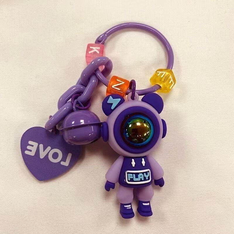 Lightning Bear Colgante de llavero anti-pérdida Personalidad creativa Cadena de coche Pareja Exquisito colgante de mochila de red neta