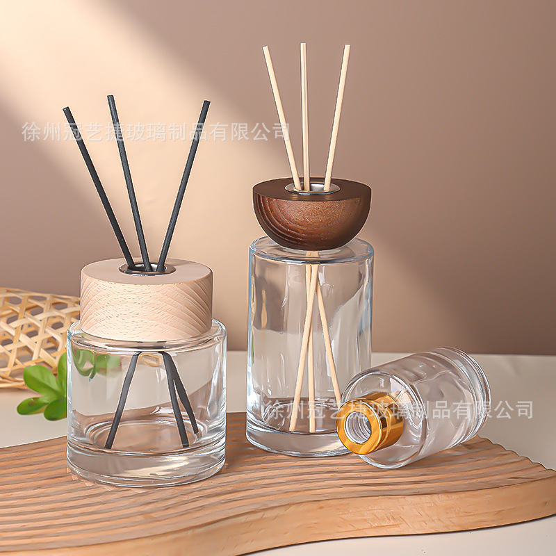 Spot botella de aromaterapia cilíndrica 100ml botella vacía de aromaterapia botella volatilizadora de perfume decoración de botella de incienso de expansión sin fuego interior