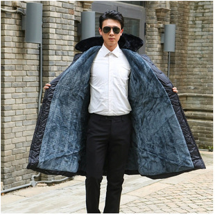 Army cotton coat men's winter cold-proof lengthened over-the-knee wool yellow coat detachable inner thickened security coat
