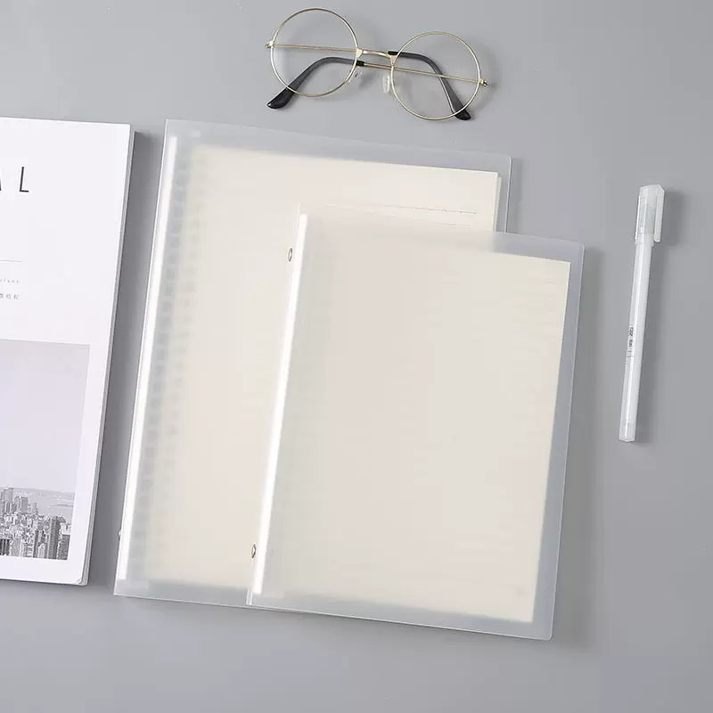 B5可拆卸不硌手活页本A5透明pp笔记本子网格空白横线替芯纸外壳夹