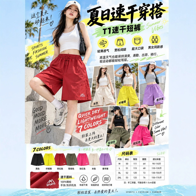 Cross-border exclusive outdoor quick-drying parachute shorts, unisex summer American-style woven sports beach shorts Cross-border exclusive outdoor quick-drying parachute shorts, unisex summer American-style woven sports beach shorts