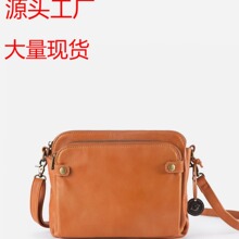 欧美三层皮革斜挎包ThreeLayerLeather供跨境亚马逊独立站通勤