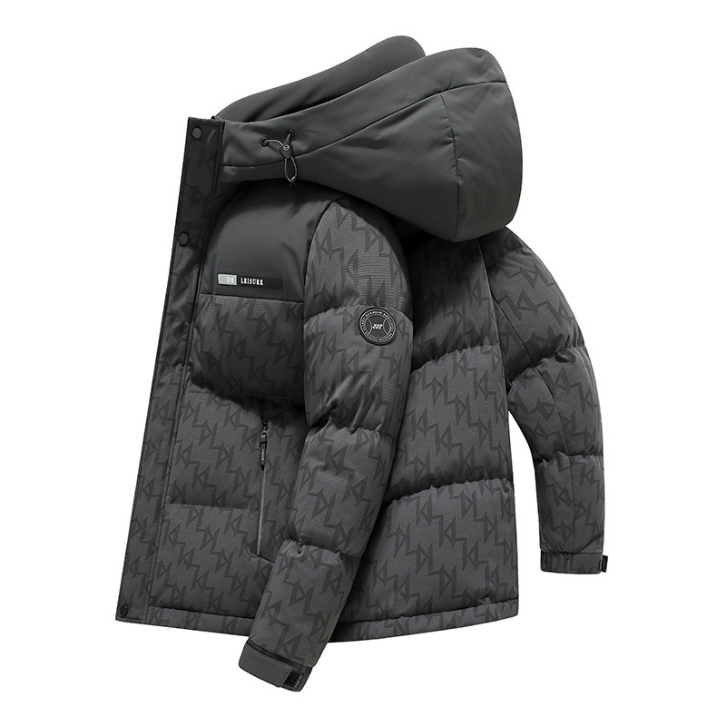 90% White Duck down 2025 Winter Thickened Hooded down Jacket Men's Printed Coat for Young and Middle-Aged, Fashionable and Warm Brand
