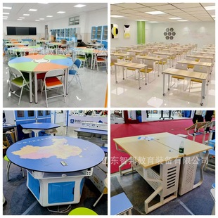 School Computer Room Computer Table Double Single Desktop Examination Computer Training Table Steel Classroom Computer Table and Chair