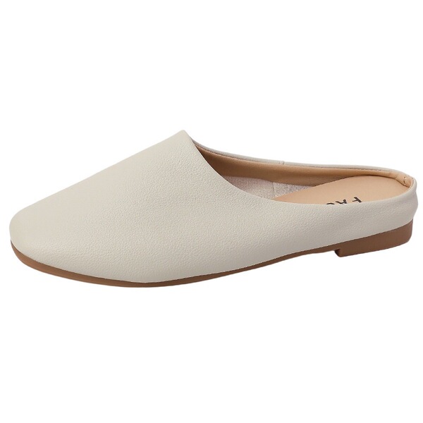 Retro summer women's slippers square toe
