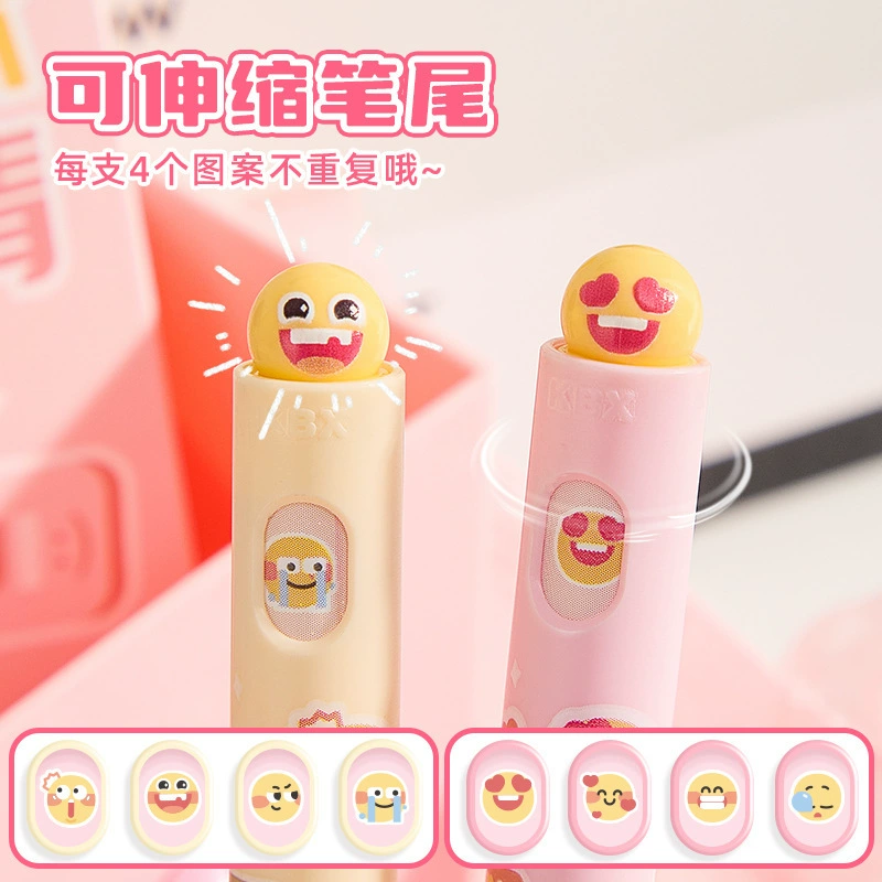 咔巴熊 Fun expression twist pen creative ins style gel pen rotating core changing face pen turning pen black pen