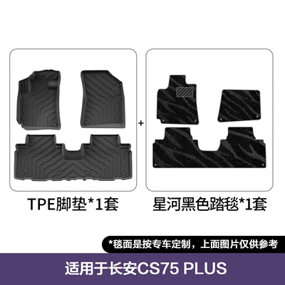 Car Floor Mats, Modelə uyğun ayaqaltı - 20-24-changan-cs75plus-double-layer-floor-mats-galaxy-blanket