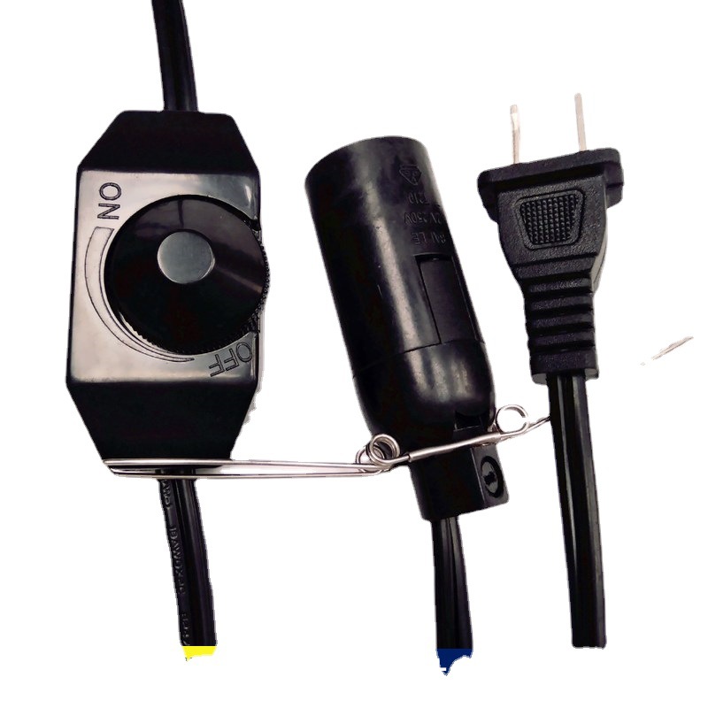 美国调光旋钮开关台灯电源线 盐灯线 美式 电源线  插头  台灯线