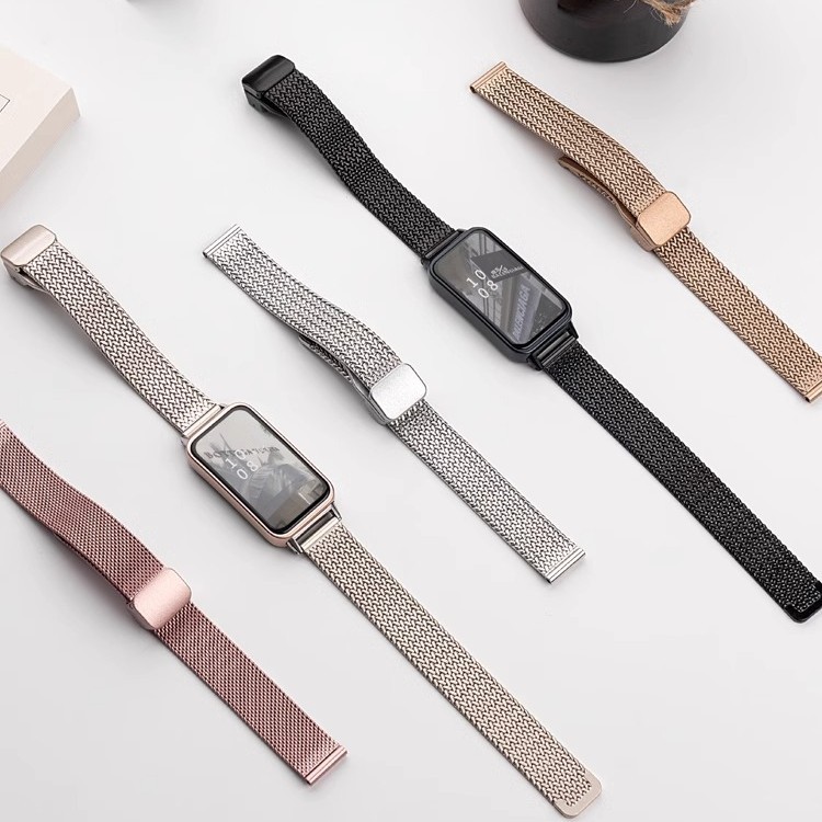 For Huawei bracelet 9 watch strap stainless steel wheat ear magnetic women's metal Huawei bracelet 8/9/10 strap