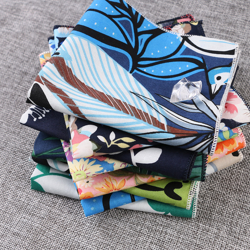 Men's floral printed cotton pocket scarf, chest scarf, handkerchief, trendy suit, formal accessories, square scarf, casual and fashionable