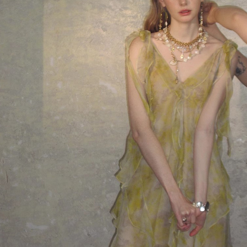 Lemon Tree at Sunset, New Summer Bohochic Ruffle Dress