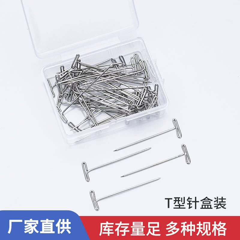 Металлические гальванизированные T-образные шпильки Amazon в коробке для крепления париков, наращивания волос, позиционирования и укладки