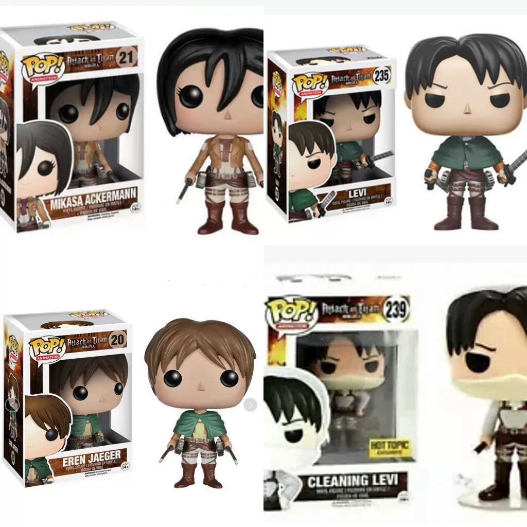Виниловые фигурки Funko POP «Атака титанов» POP20/21/235/239, ПВХ, 10 см коллекционные