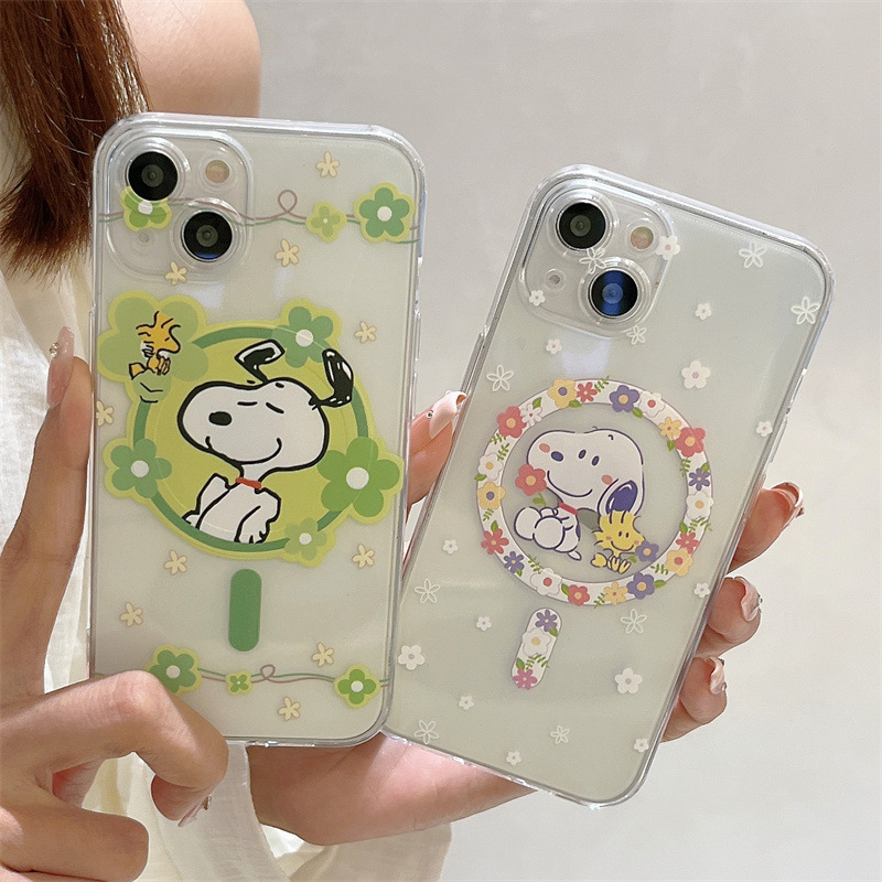 Snoopy Is Suitable for Apple 17 Promax Phone Case 16 iPhone 15 Cute 13 Cartoon 14 Wireless Magnetic 12