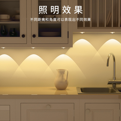 Smart sensing lens cat eye light bookshelf cabinet wardrobe liquor cabinet three-color light USB 5V human sensing LED cabinet light
