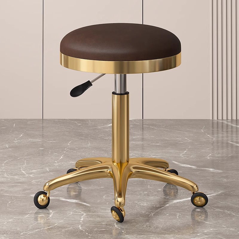 Taburete de belleza, taburete de polea especial para salón de belleza, taburete de peluquería, taburete de peluquería, silla de elevación para manicurista, taburete redondo