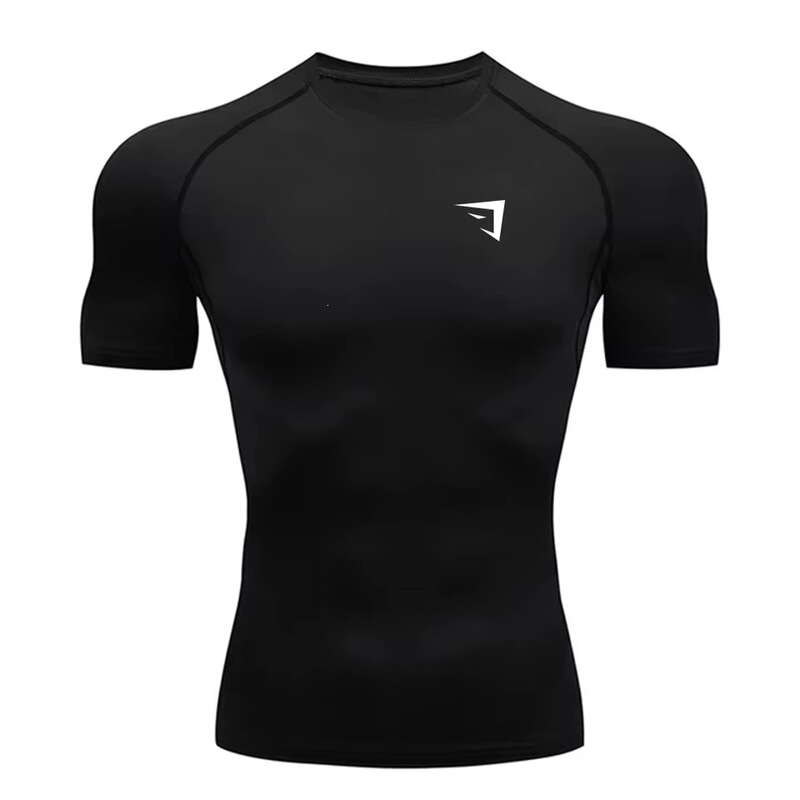 Men's running compression t-shirt, quick-drying soccer jersey, fitness tight-fitting sportswear, gym workout short-sleeve shirt
