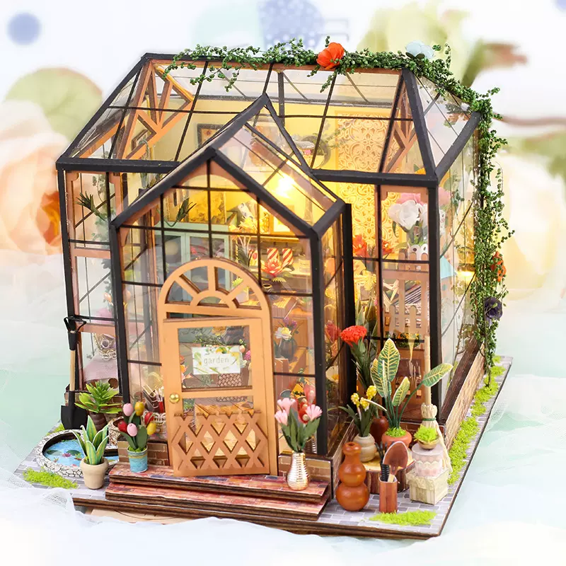 批发diy小屋珍妮花房手工制作房子建筑模型玩具女生创意生日礼物