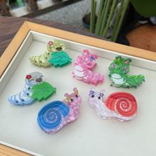 新款卡通亚克力抓夹可爱蚕宝宝蜗牛发夹发卡毛毛虫后脑勺鲨鱼夹