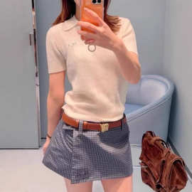 正确字母版MU家格纹裤裙百搭辣妹短款显瘦显高半身裙女26夏季新款