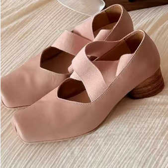핑크(두꺼운 굽) 5cm