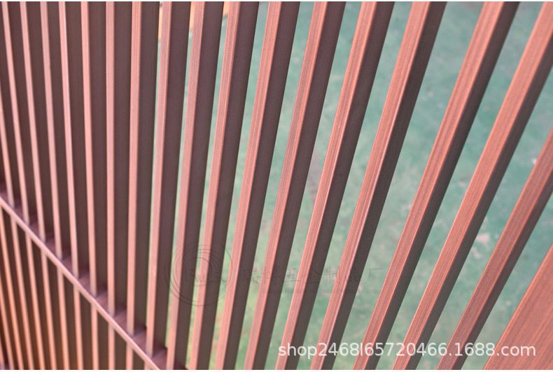 新中式发光灯带不锈钢隔断花格屏风