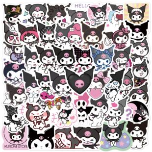 50 pieces of kuromi stickers luggage stationery case phone case computer helmet children's cute stickers kuromi