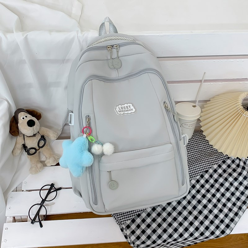 Mochila escolar, estudiante universitaria, estilo minimalista japonés, color puro, simple y versátil, mochila para estudiante de secundaria, campus de nicho