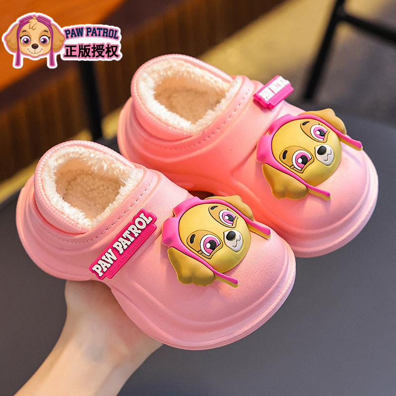 Otoño y invierno, zapatillas de algodón para niños y niñas, calentamiento impermeable, bolsas de tacones de algodón para bebés