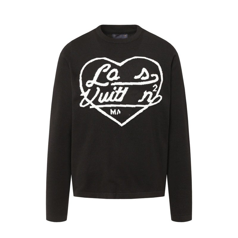 天井バージョンのロバの家のネットの赤い金のジャカードの愛のニットのLOGOウールのカシミヤの混紡の丸首のプルオーバーのセーター|undefined