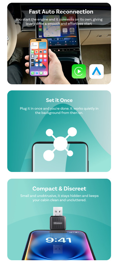 Cross-Border Popular Wireless Carplay Box Android Auto Two-In-One In-Car Smart Box Module Adapter