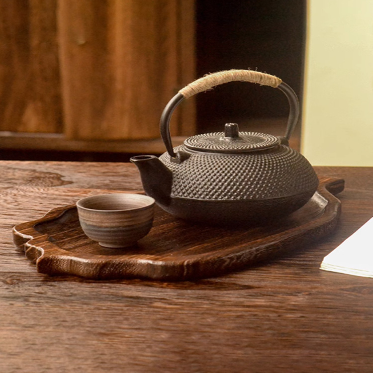 Bandeja de juego de té japonés al por mayor Bandeja de fruta de aspecto de madera bandeja de té pan plato de postre bandeja de madera maciza bandeja de madera