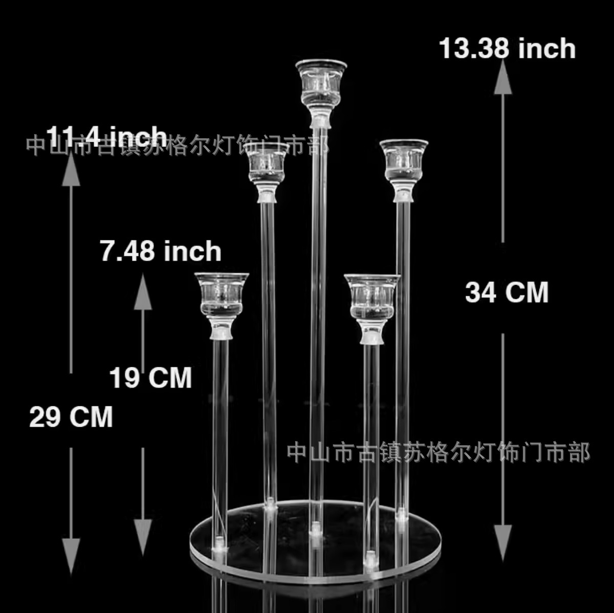 Transfronterizo especial para nuevo acrílico transparente vela electrónica candelabro fiesta de cumpleaños restaurante occidental Decoración de mesa adornos