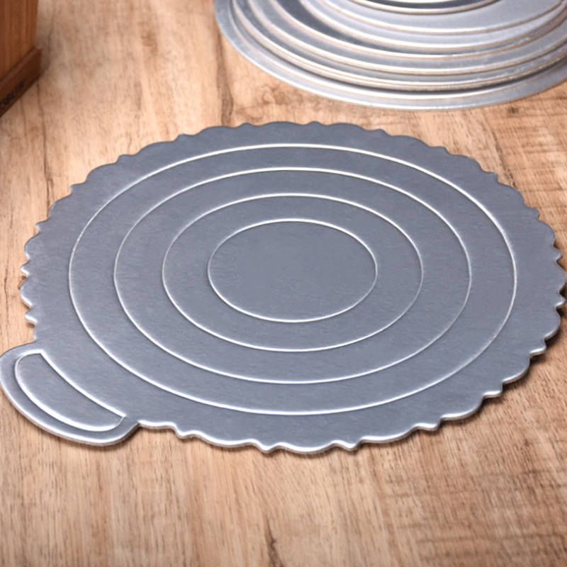 Pooh hornear engrosada ronda de plata tarjeta pad base de la torta 4/6/8/10 pulgadas grado alimenticio mousse titular de la tarjeta al por mayor