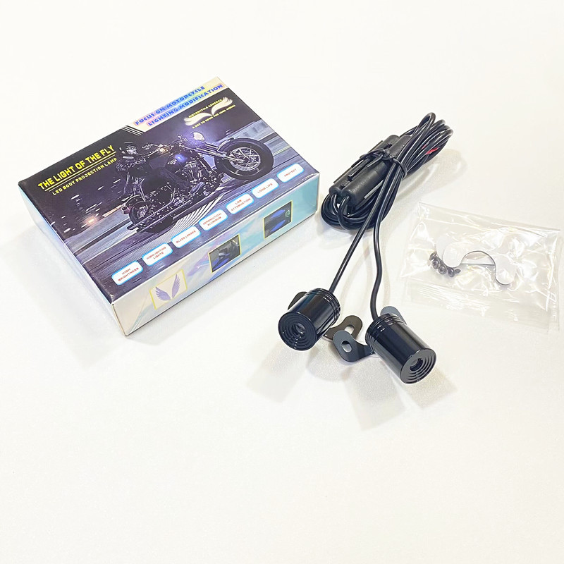 Motocicleta ángel ala luz de bienvenida led chasis lámpara de proyección decoración lámpara de manta ala luz láser