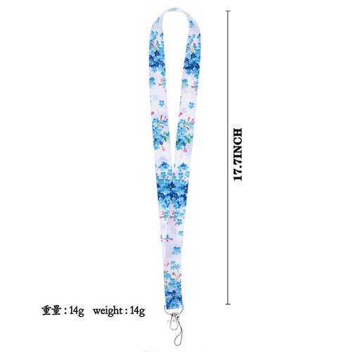 Small flowers, roses, mobile phone rope card holder, bus work brand, key chain, access card lanyard for men and women