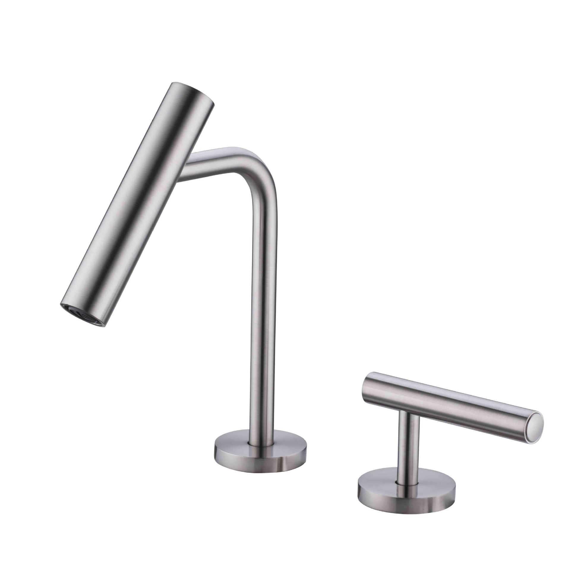 Factory Direct Sale Minimalist All-Copper Dual-Hole Split Basin Faucet for Bathroom Vanity