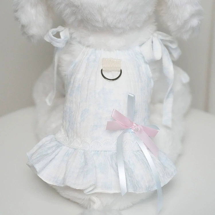 Новая весенне-летняя одежда для собак маленького размера, хлопково-марлевая кружевная юбка принцессы, милая юбка на подтяжках в балетном стиле, одежда для кошек и собак