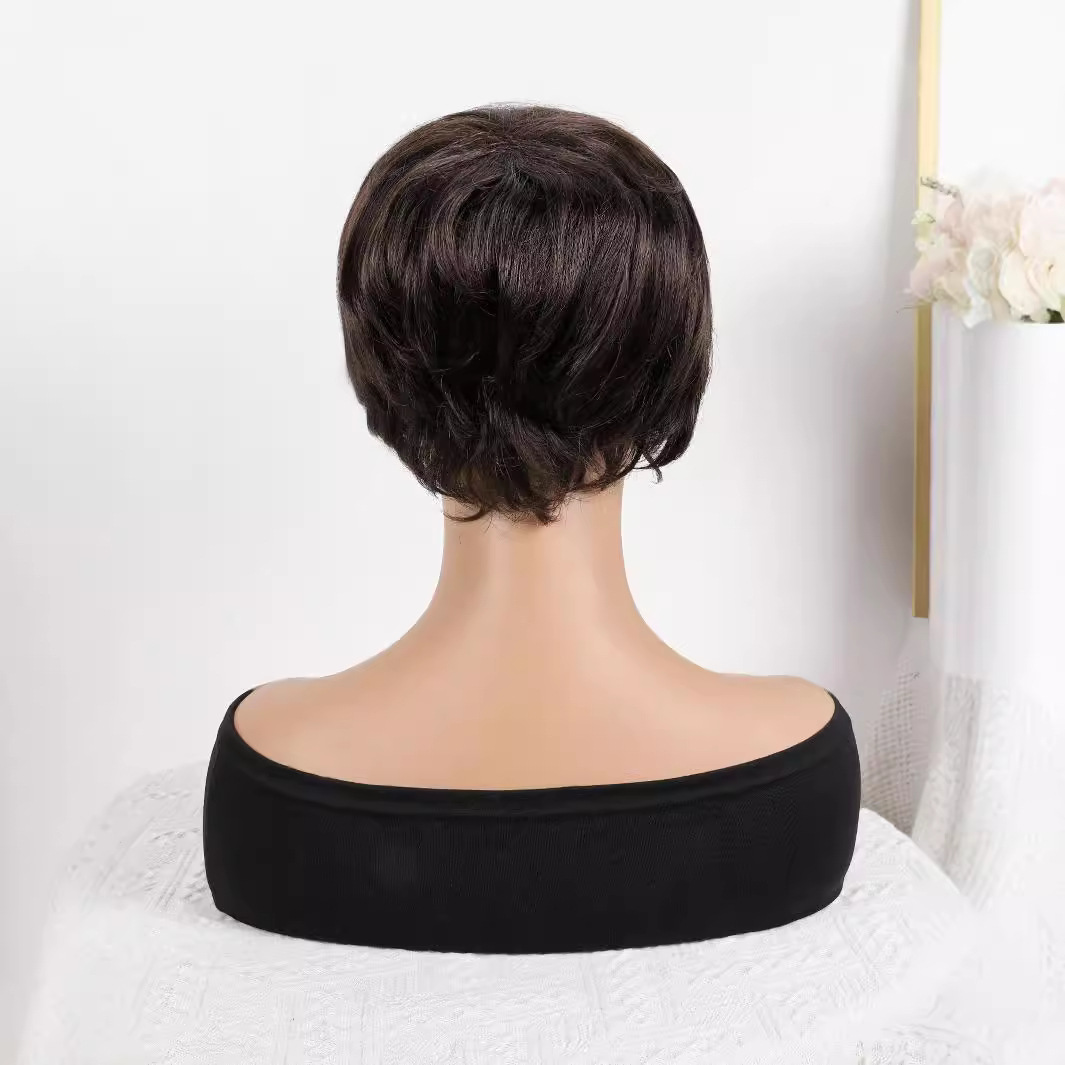 Cabeza de bob de fibra química al por mayor peluca de pelo de estudiante mecanismo de peluca cubierta de cabeza