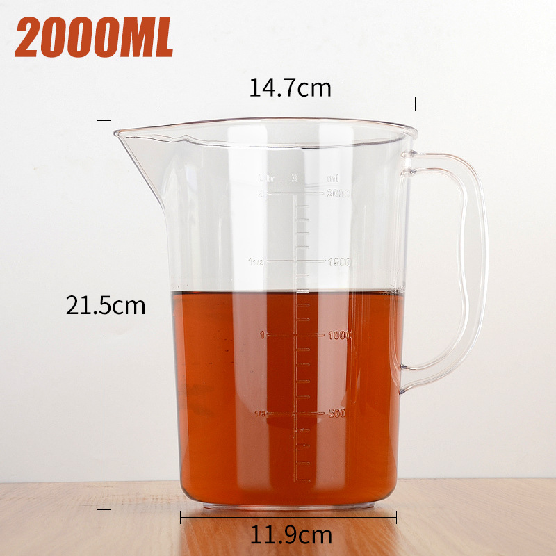 2000ML PC 측정 컵 두꺼운 낙하 방지
