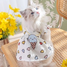 可爱猫衣服春夏季立体造型挎包小飞袖薄款透气裙子小狗狗宠物服饰