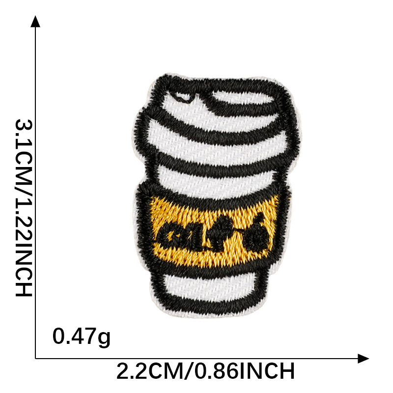 メーカー既製漫画食品刺繍ステッカー diy 衣類アクセサリー装飾アイロンパッチ한국 Wappen 布ステッカー|undefined
