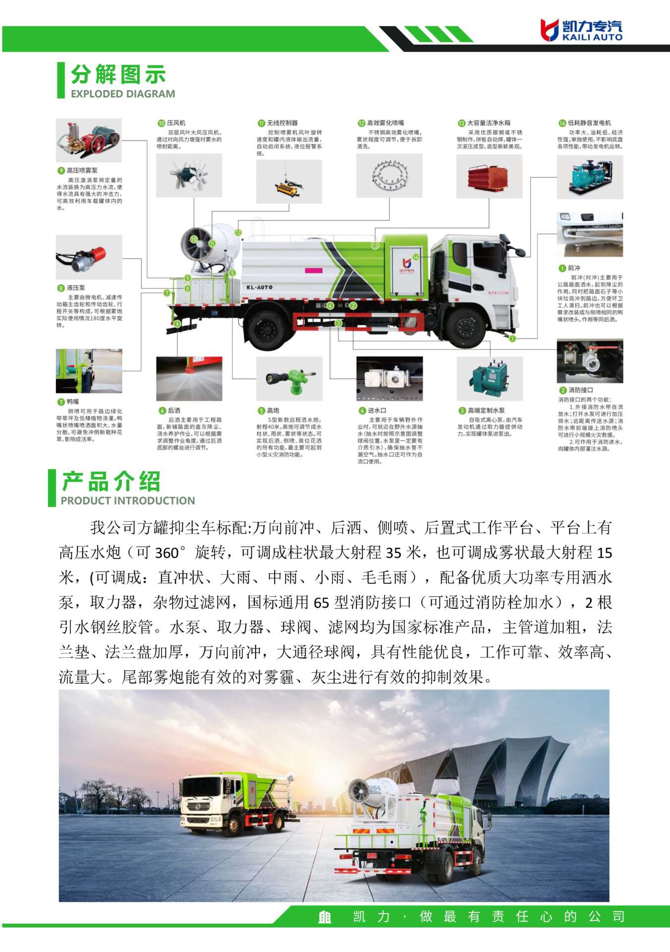 Kailifeng Series Heavy-Duty Truck Shandeka Four-Axle Super Large 22-Square Multi-Functional Dust Suppression Truck 60- 120m Spray Truck