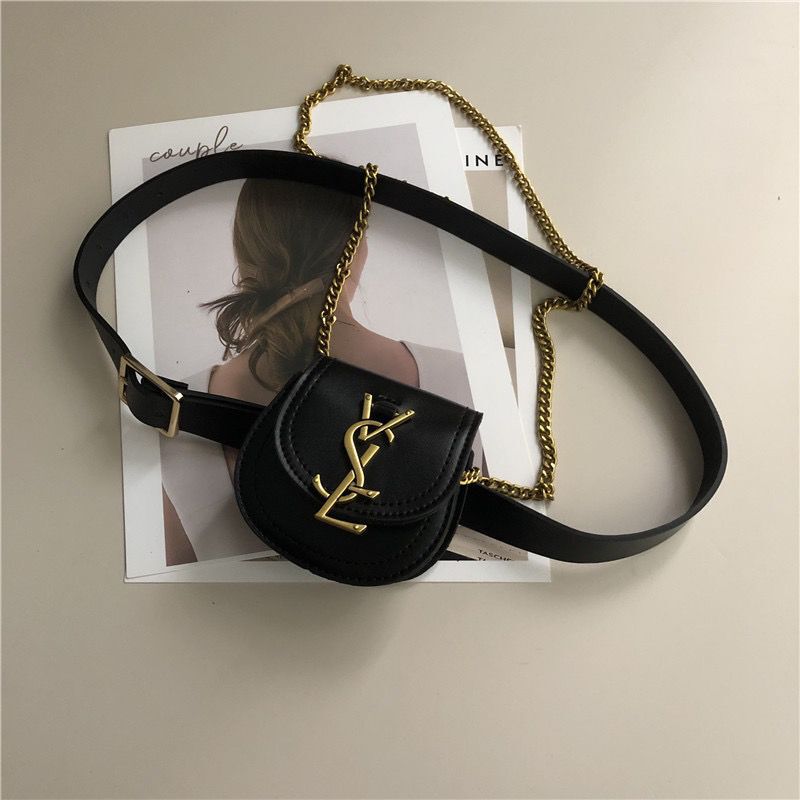 Internet celebrity chain belt bag female fashion ins belt small waist bag decoration with skirt jeans waist mini bag