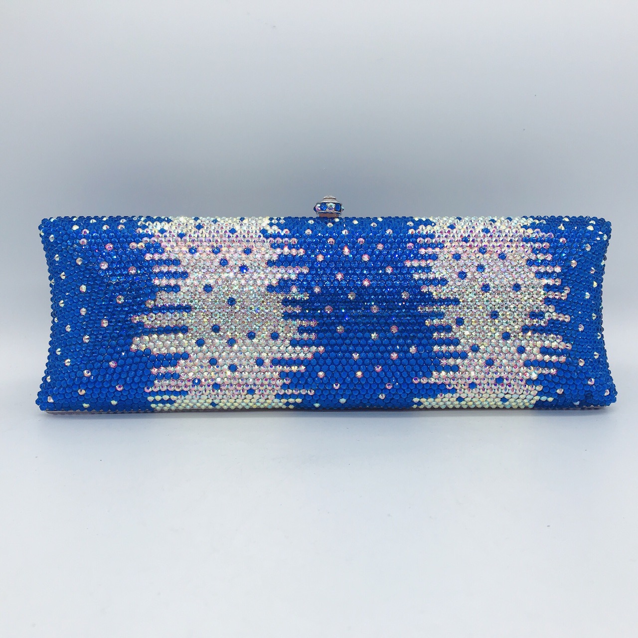 Túi clutch nữ đính đá rhinestone cầm tay hộp cứng dự tiệc — 10 # xanh ngọc chi tiết 22