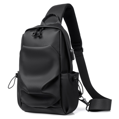 Factory new wholesale men's chest bag, water-repellent and wear-resistant shoulder bag, simple and fashionable commuter crossbody bag, printable