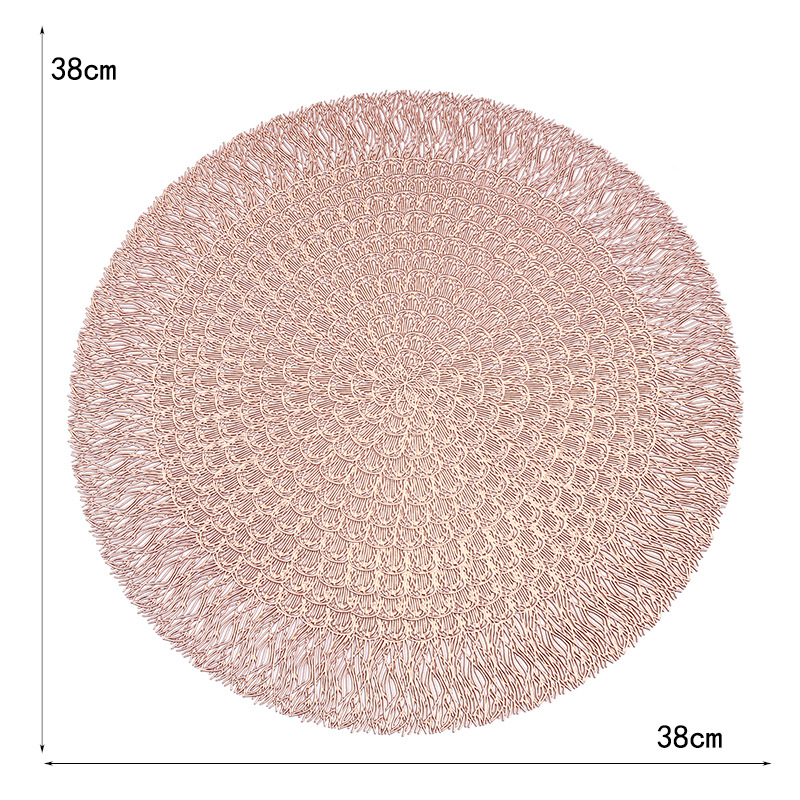 Mantel de PVC redondo de Amazon transfronterizo almohadilla de aislamiento térmico de café creativo Almohadilla impermeable de aislamiento térmico de restaurante de lujo ligero de alta calidad