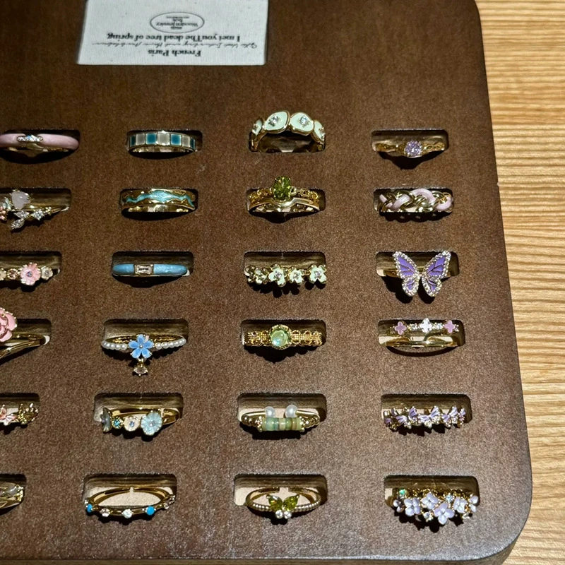 Enamel with butterfly, universal ring, custom-made, high-quality style, light luxury style