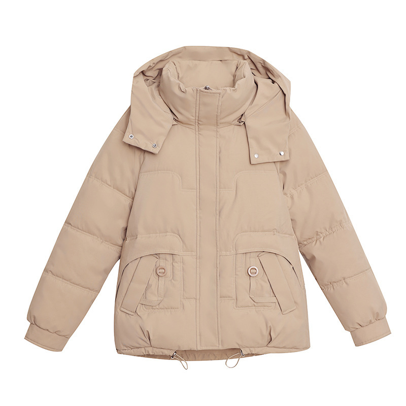2025 nueva ropa de algodón corta coreana sombrero extraíble, chaqueta de algodón caliente de moda extranjera gruesa image 5